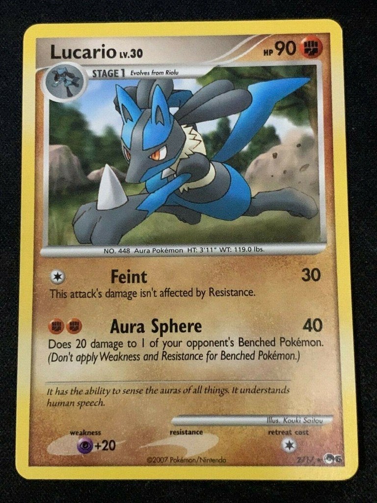pokemon promo pop series 6 lucario 2/17, Ophalen of Verzenden, Zo goed als nieuw, Losse kaart