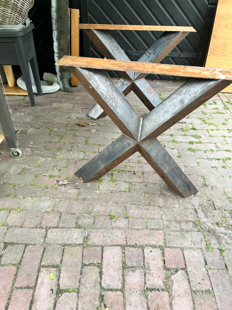 2 Stalen X tafelpoten, Ophalen, Minder dan 50 cm, 50 tot 100 cm, Rond