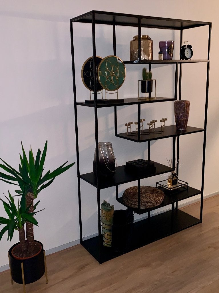 Zwarte Industriële Vakkenkast / Stellingkast WOOOD XXL, Ophalen, Zo goed als nieuw, Minder dan 150 cm, 150 tot 200 cm