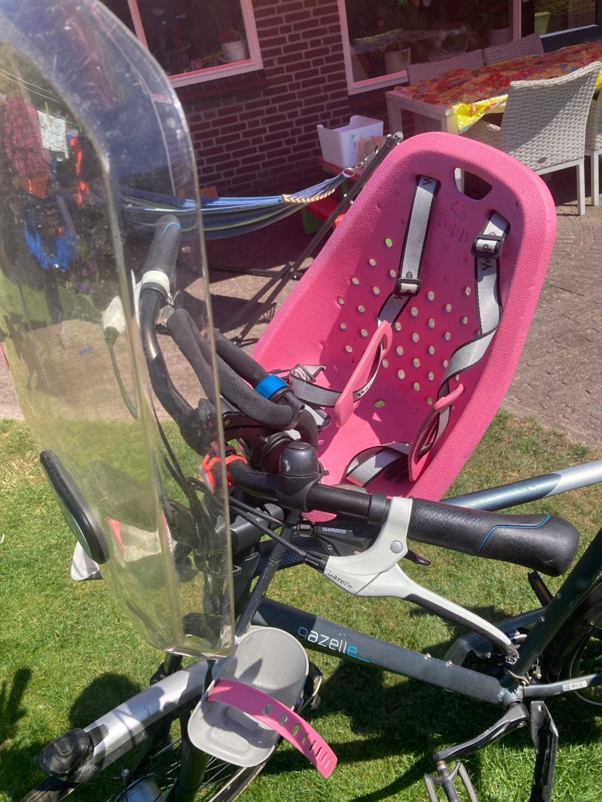Roze Yepp Mini fietszitje met windscherm, Fietsen en Brommers, Fietsaccessoires | Fietsstoeltjes, Ophalen, Voorzitje, 0 t/m 13 kg