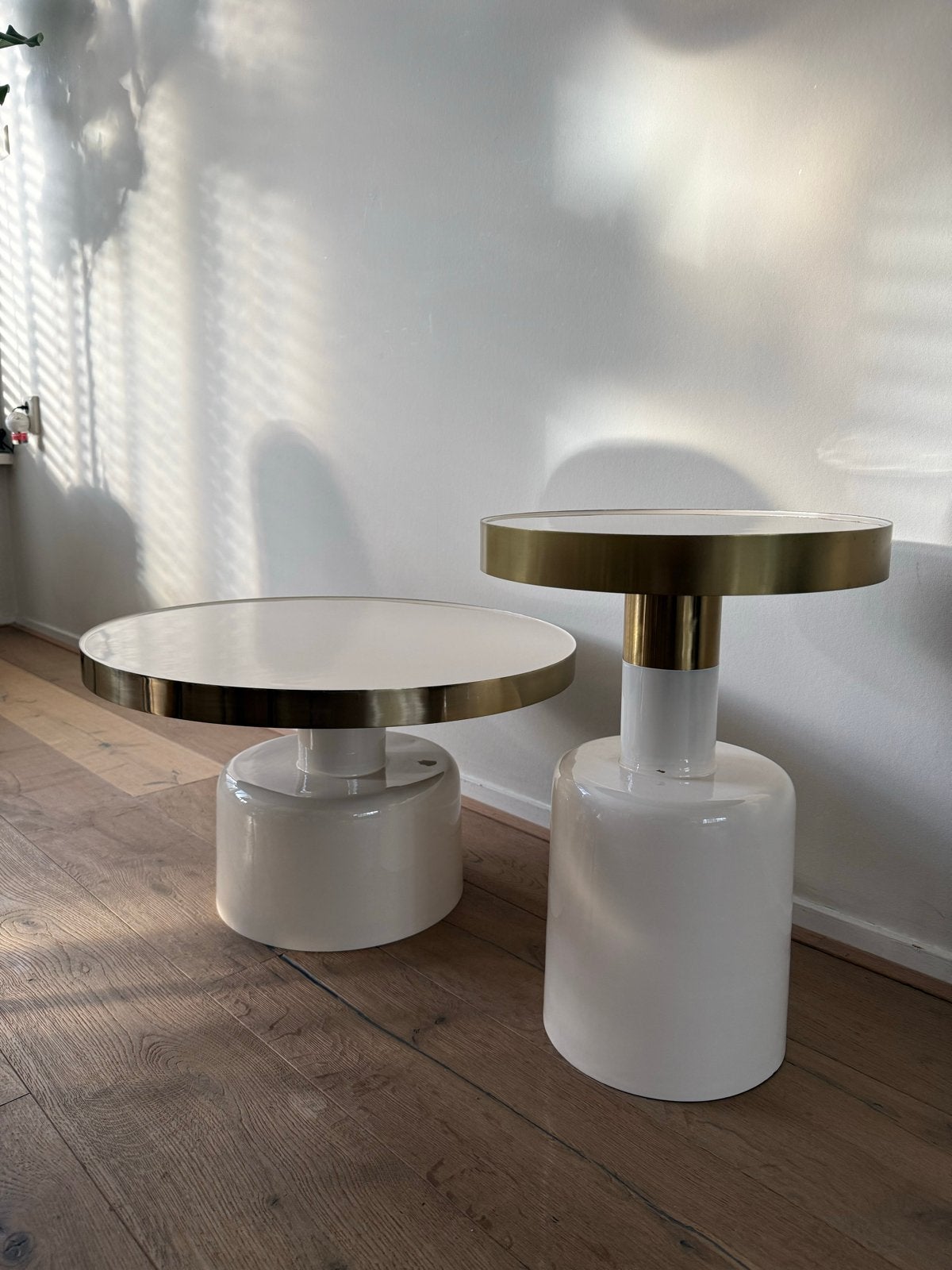 Zuiver Glam Salon- en Bijzettafel Set - Wit/Goud