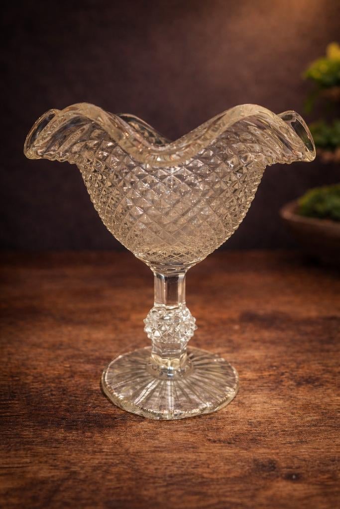 Vintage Kristallen Bonbonschaal met Ruitpatroon, Ophalen of Verzenden