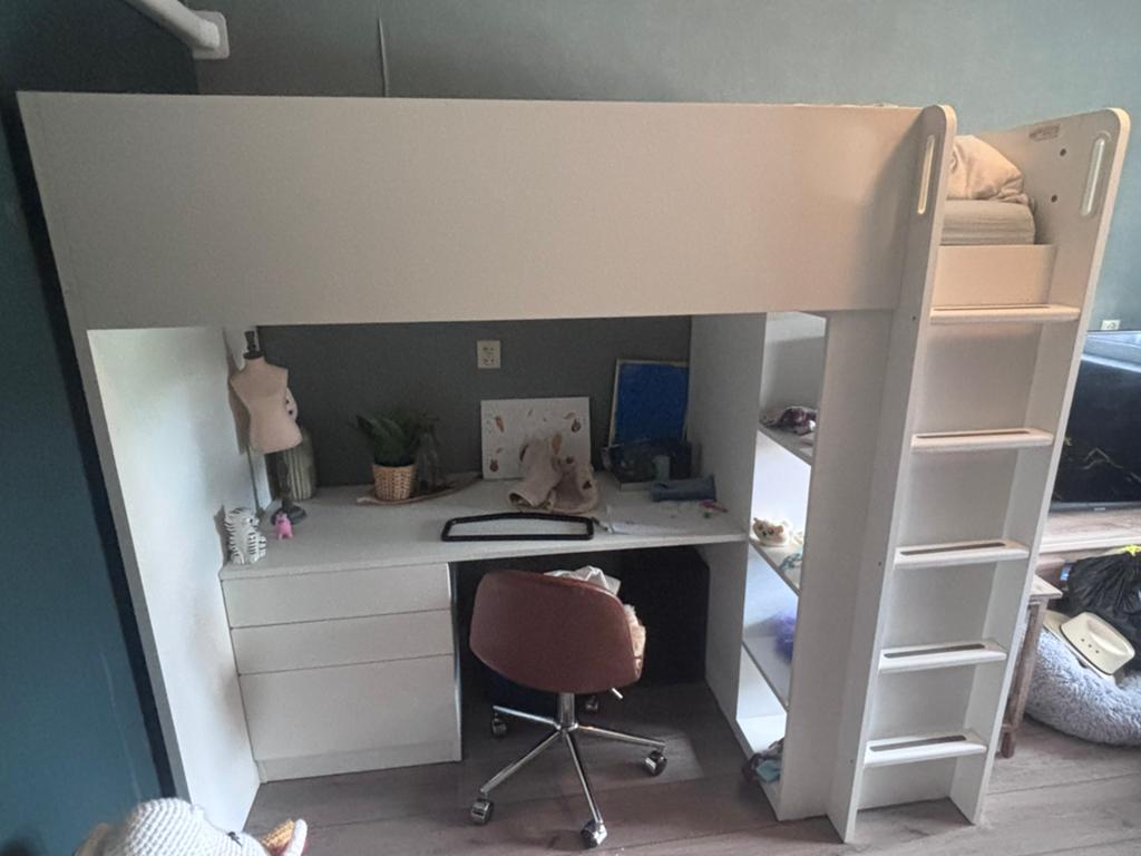 Hoogslaper perfecte staat, Huis en Inrichting, Slaapkamer | Stapelbedden en Hoogslapers, Ophalen, Gebruikt, Eenpersoons, 90 cm
