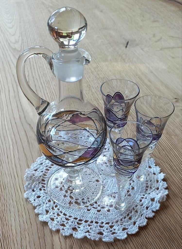 Antiek K&K Roemeens tiffany likeur set, Antiek en Kunst, Ophalen of Verzenden