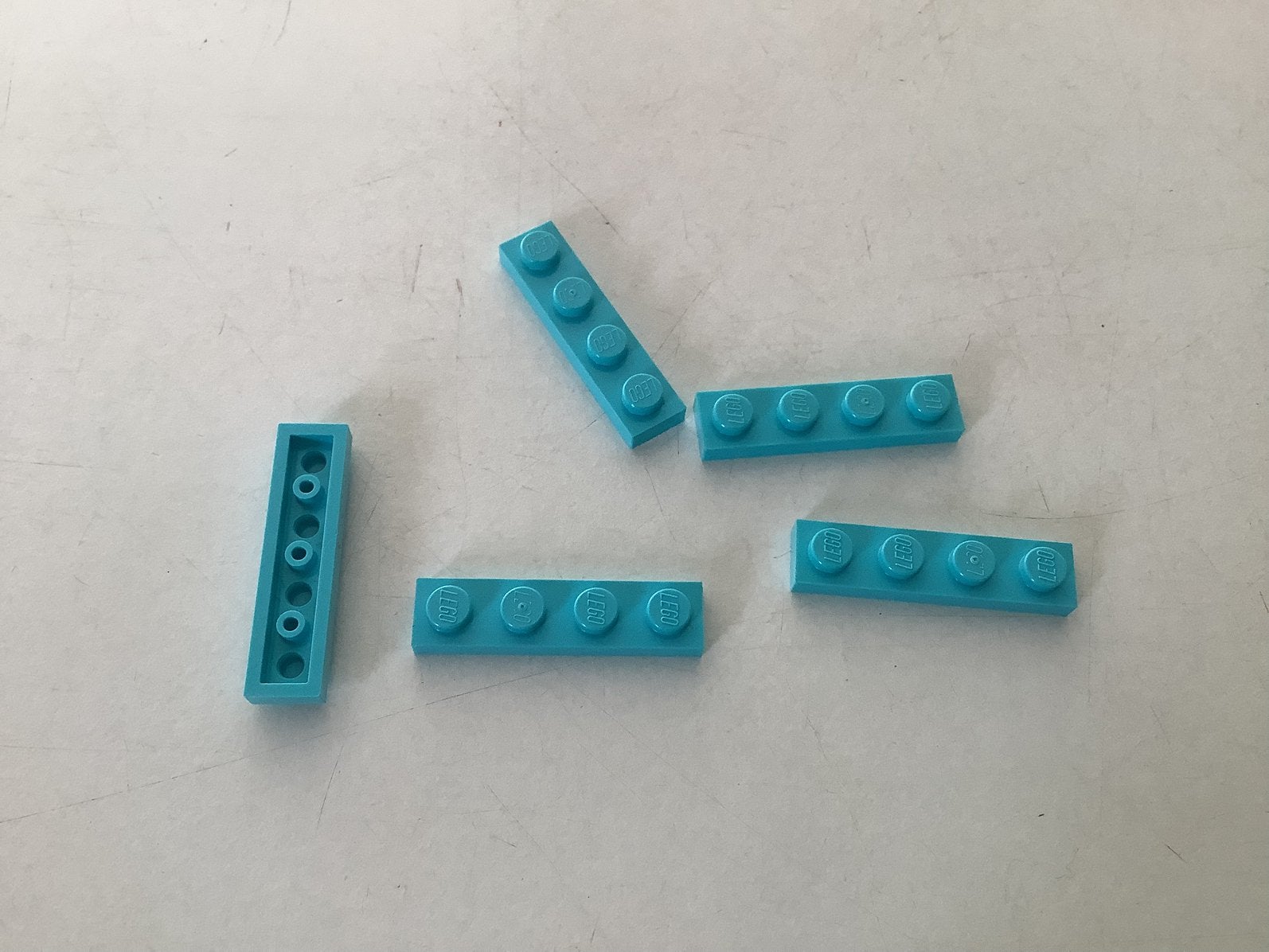 Lego plaat 1x4 licht blauw, Ophalen of Verzenden, Gebruikt, Losse stenen, Lego