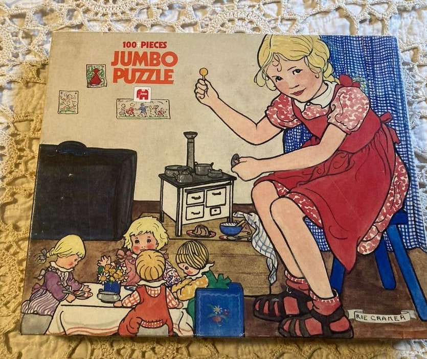 Vintage Rie Cramer Jumbo Legpuzzel 100 Stukjes - Rie Cramer, Ophalen of Verzenden, Minder dan 500 stukjes, Gebruikt, Legpuzzel