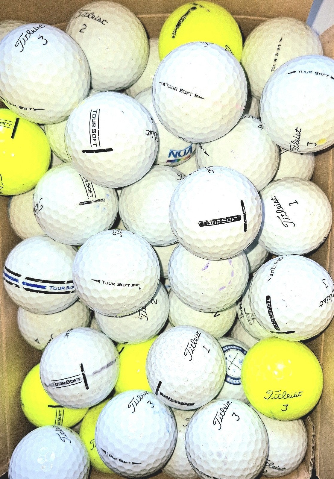 50 Titleist Tour Soft golfballen, Sport en Fitness, Golf, Ophalen of Verzenden, Gebruikt, Bal(len)