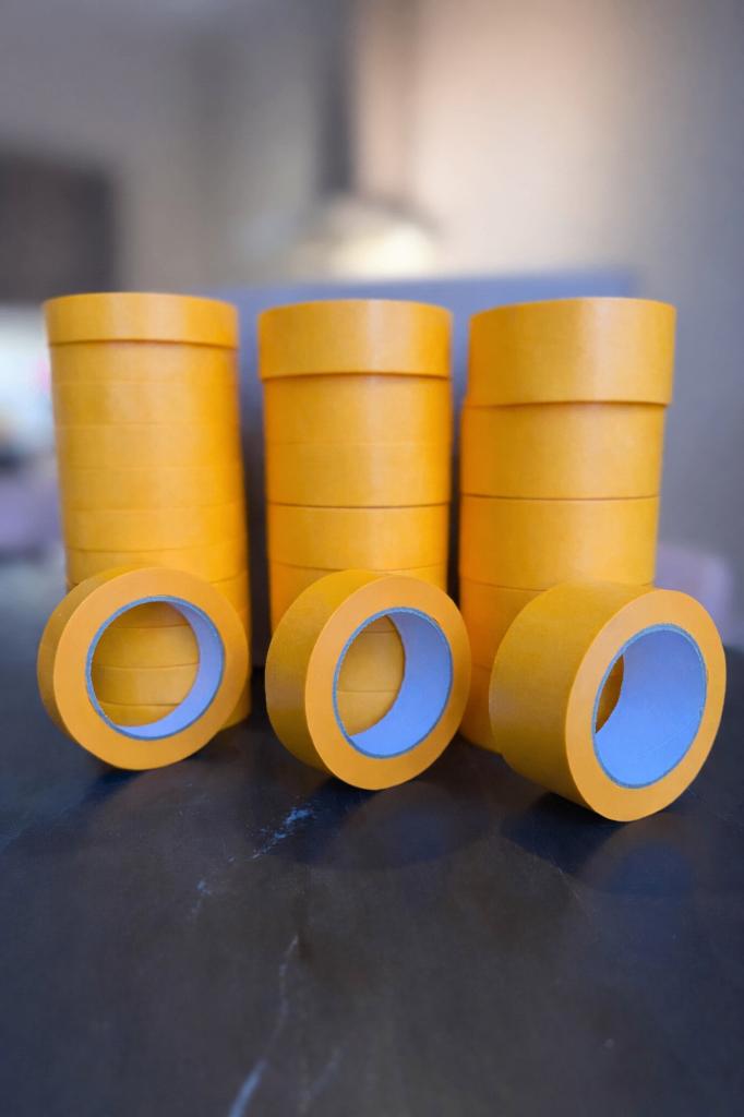 Afplaktape geel/oranje 24, 36 of 50mm - vanaf € 1,66 per rol, Oranje, Overige typen, Nieuw, Ophalen of Verzenden