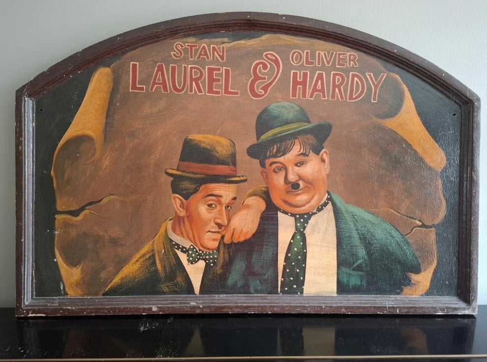 Laurel en Hardy Wandbord, Verzamelen, Ophalen of Verzenden, Gebruikt, Film, Overige typen