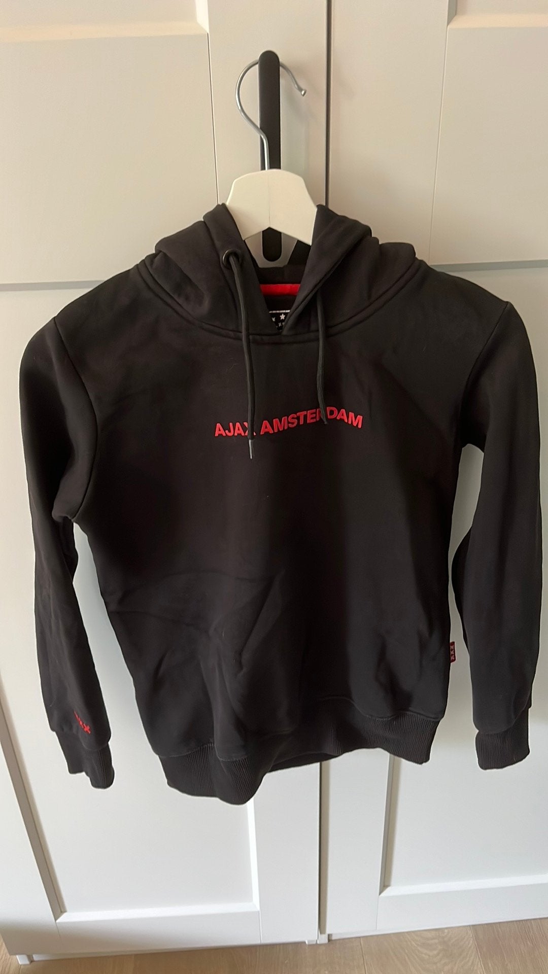 Zwarte sweater Ajax maat 152, Ophalen of Verzenden, Gebruikt, Jongen of Meisje, Trui of Vest