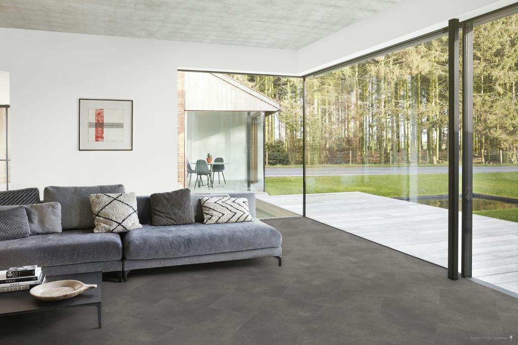 120m2 Pvc click Dark Grey met integreerde ondervloer = €3594, 75 m² of meer, Nieuw, Ophalen of Verzenden, Pvc click spirit pro