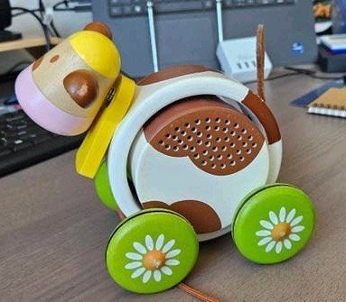 Djeco trekkoe met geluid, Ophalen of Verzenden, Gebruikt, Overige typen, Met wieltjes