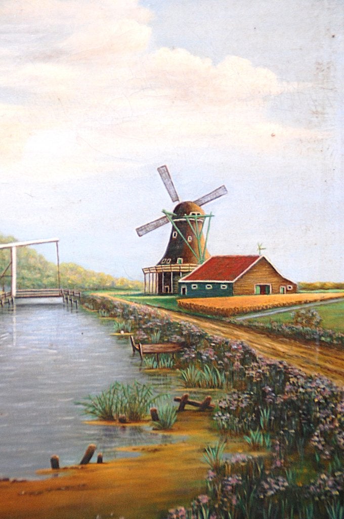 Zaans schilderij van P Krijgsman 1979, Ophalen of Verzenden, 50 tot 75 cm, Schilderij