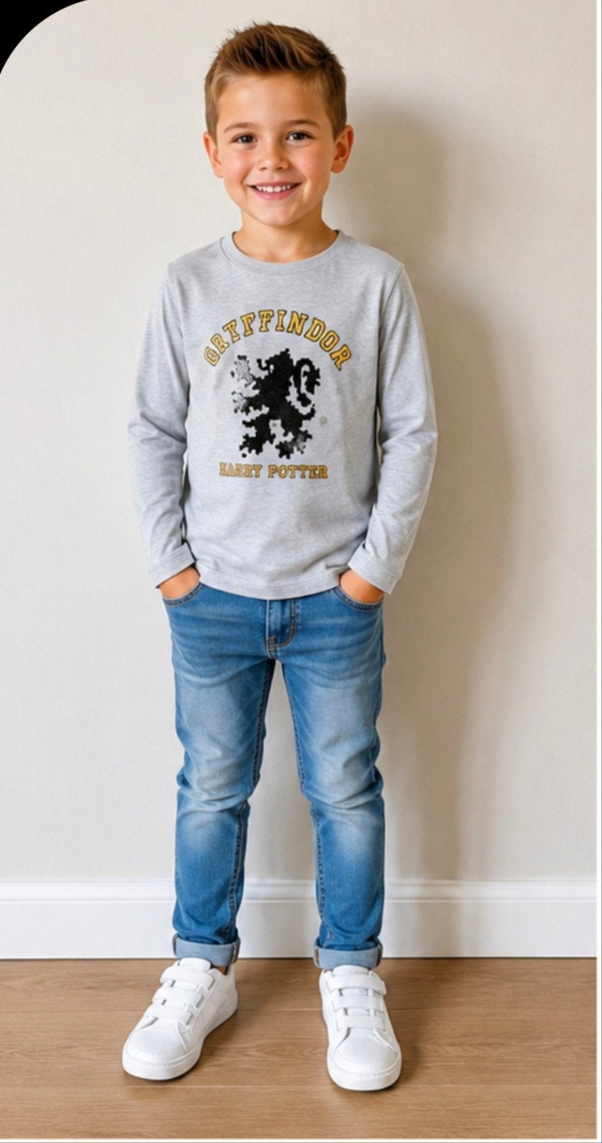 Harry Potter Gryffindor Longsleeve Shirt - Maat 6A, Gebruikt, Ophalen of Verzenden, Harry Potter, Shirt of Longsleeve