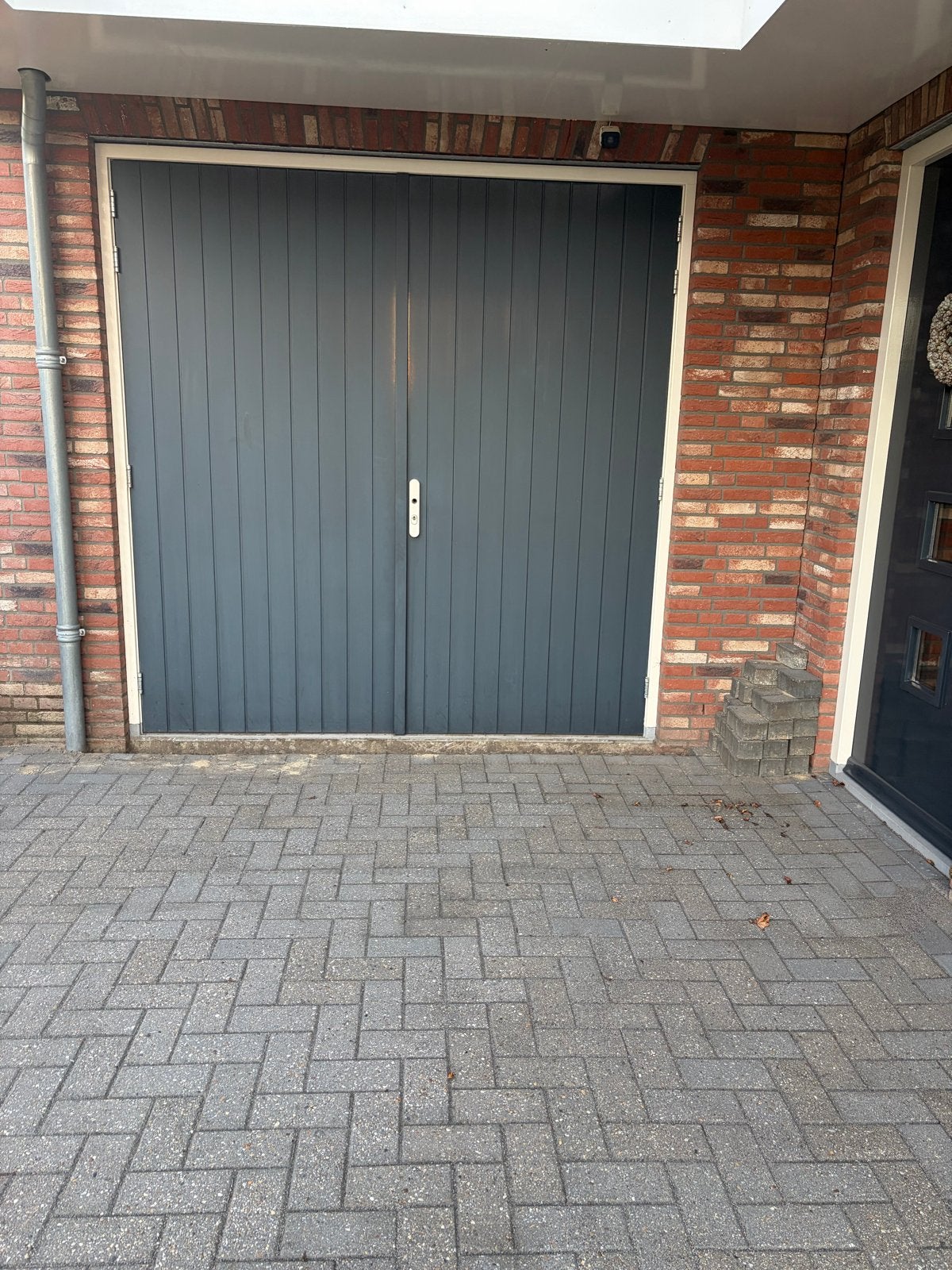 Garagedeur - Dubbele openslaande deuren, Ophalen, Gebruikt, Garagedeur, Hout