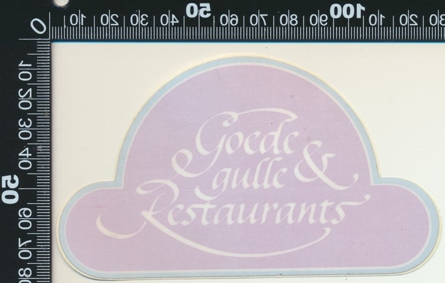 Sticker: Goed en Gulle Restaurants (Ruitsticker), Ophalen of Verzenden, Zo goed als nieuw, Bedrijf of Vereniging