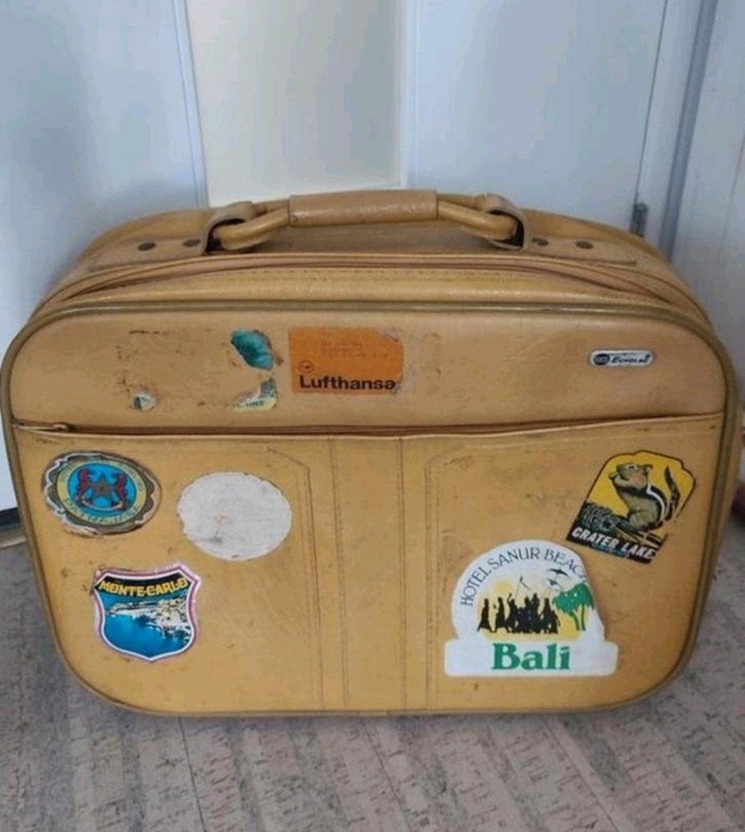 Vintage, ouderwetse, brocante leren koffer, Sieraden, Tassen en Uiterlijk, Koffers, Ophalen of Verzenden, Gebruikt, Leer, 70 cm of meer