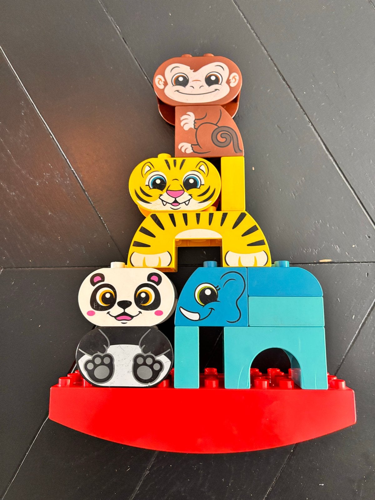 LEGO DUPLO Stapelbare Dieren: Aap, Tijger, Panda, Olifant, Ophalen of Verzenden, Zo goed als nieuw, Overige merken