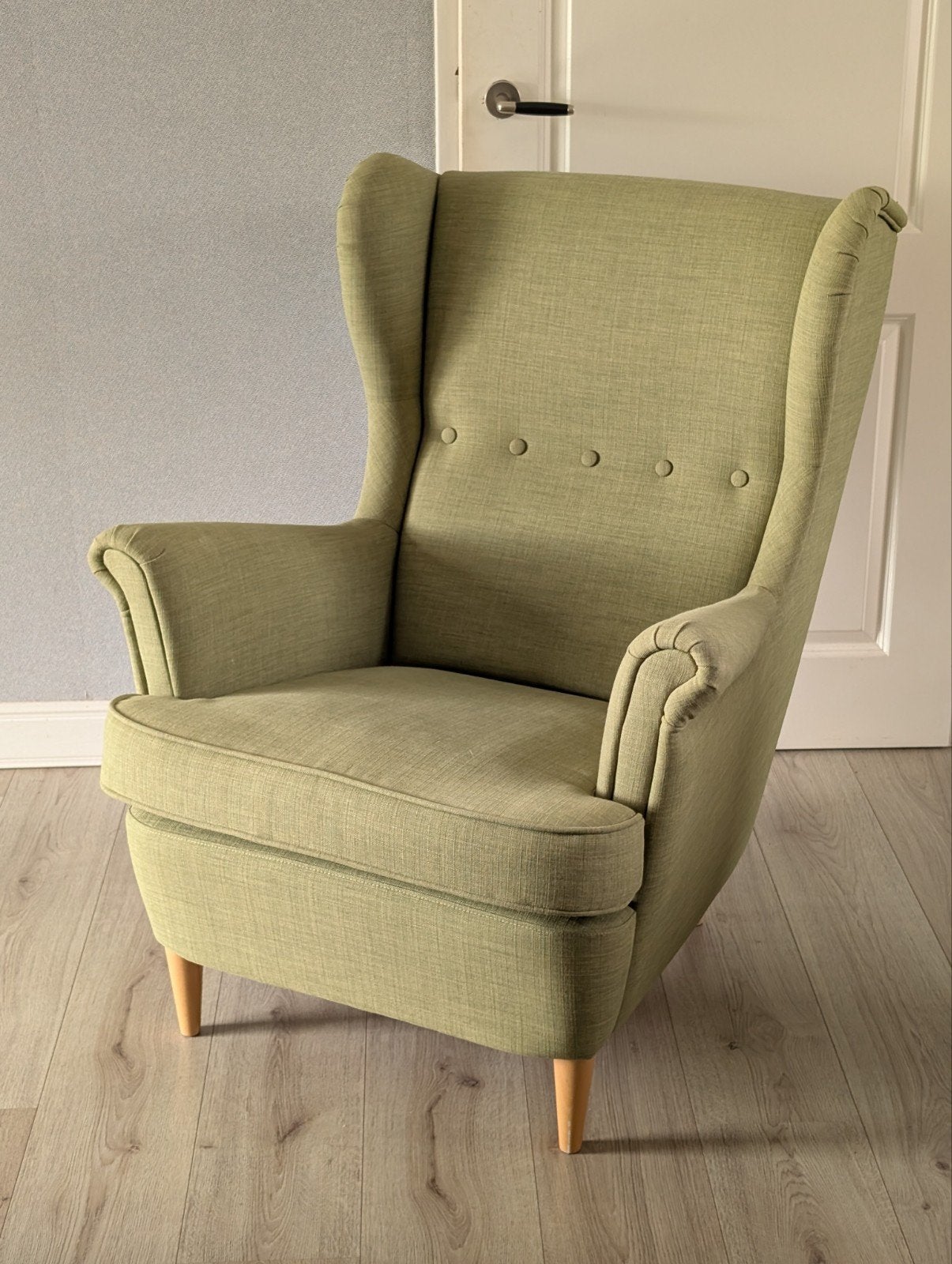 IKEA Strandmon fauteuil - Licht groen, netjes!, Ophalen, Vintage, 75 tot 100 cm, Zo goed als nieuw