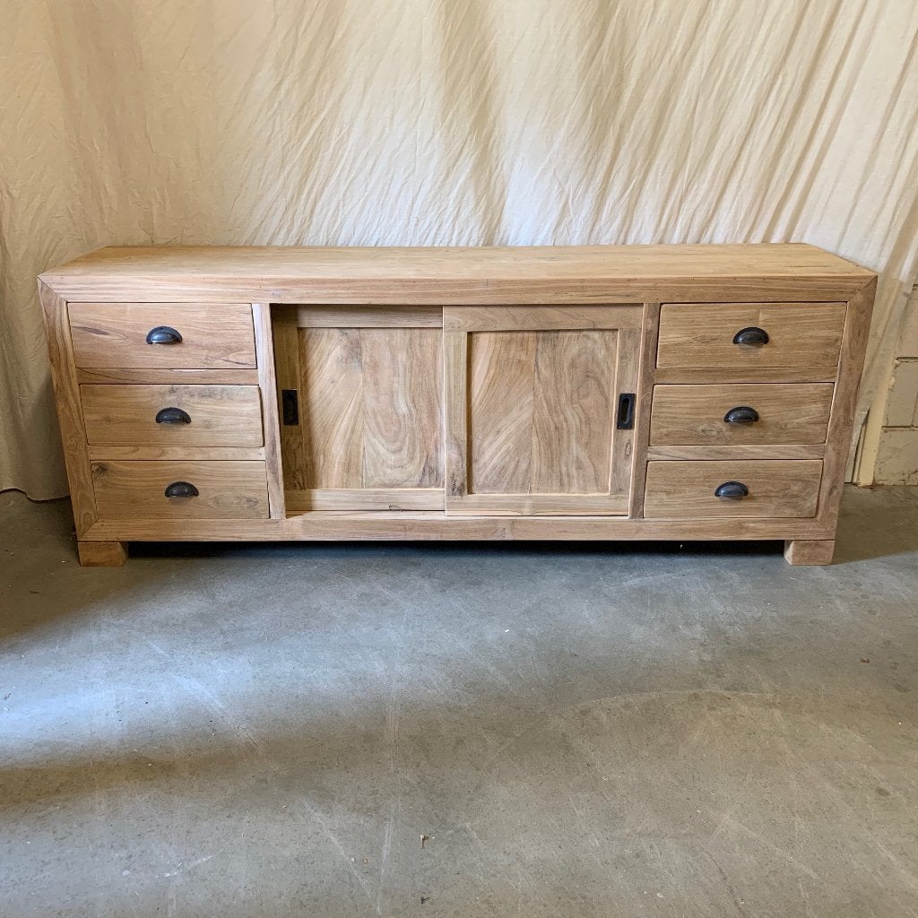 tv meubel teak  - 180 cm breed - 6 lades - Gratis bezorgd, TTM Wonen, Meubels – (Perzische) Tapijten en Woonaccessoires, Taag 63, 2491 CS, Den Haag (Forepark)