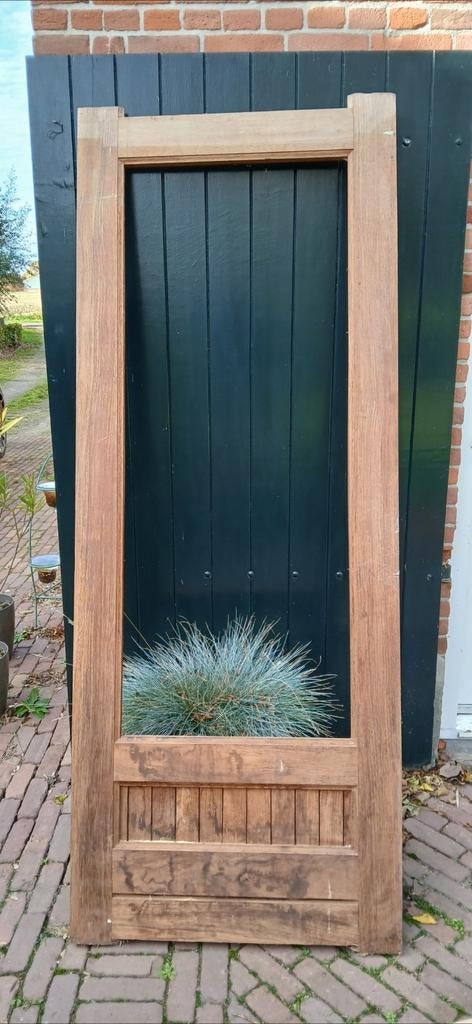 Nieuw hardhout deur 83x201.5 cm, Ophalen of Verzenden, Buitendeur, 200 tot 215 cm