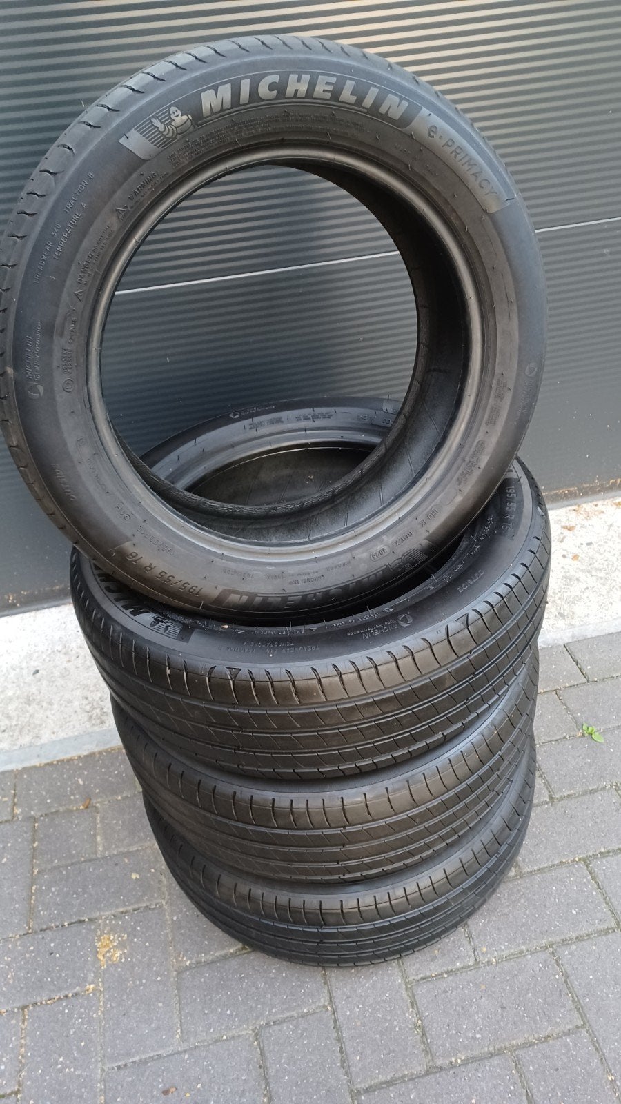 4 banden 195 55 16 91H 1025 Michelin E.premacy 2x 6 mm 2x 5, Auto-onderdelen, Ophalen, Gebruikt, 16 inch, Band(en)