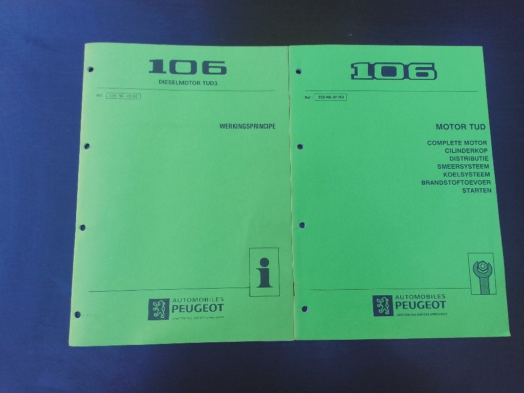 Peugeot 106 dealer werkplaatsboeken 1.4 TUD3 dieselmotor, Ophalen of Verzenden, Gelezen, Peugeot