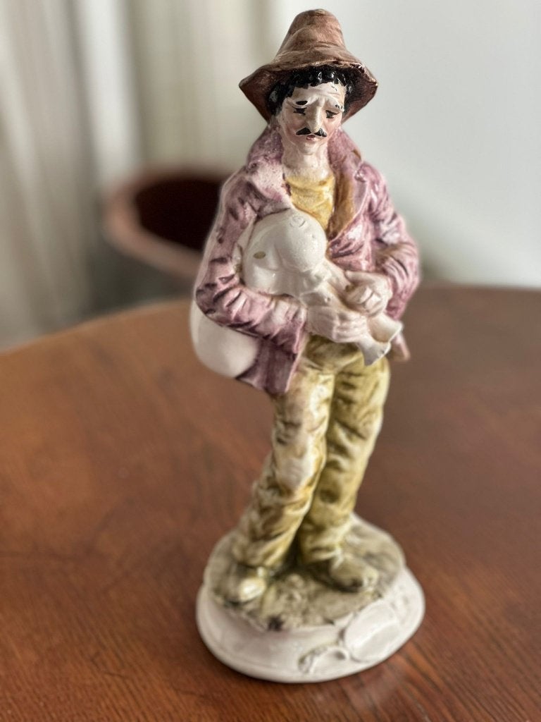 Beeldje porselein Capodimonte stijl Zwerver, Ophalen of Verzenden, Gebruikt, Mens