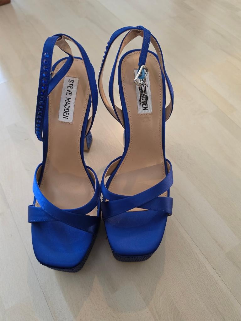 Steve Madden blauwe platform hakken strass maat 39, Kleding | Dames, Schoenen, Steve Madden, Zo goed als nieuw, Schoenen met hoge hakken