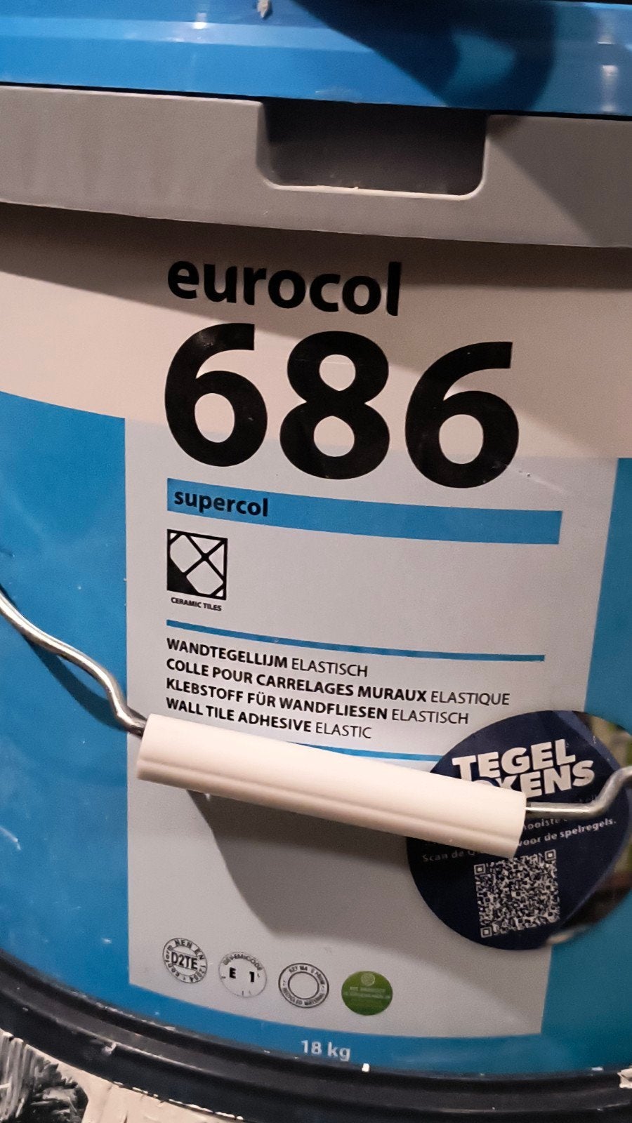 Eurocol 686 Supercol wandtegellijm elastisch 18 kg ongeopend, Doe-het-zelf en Verbouw, Ophalen