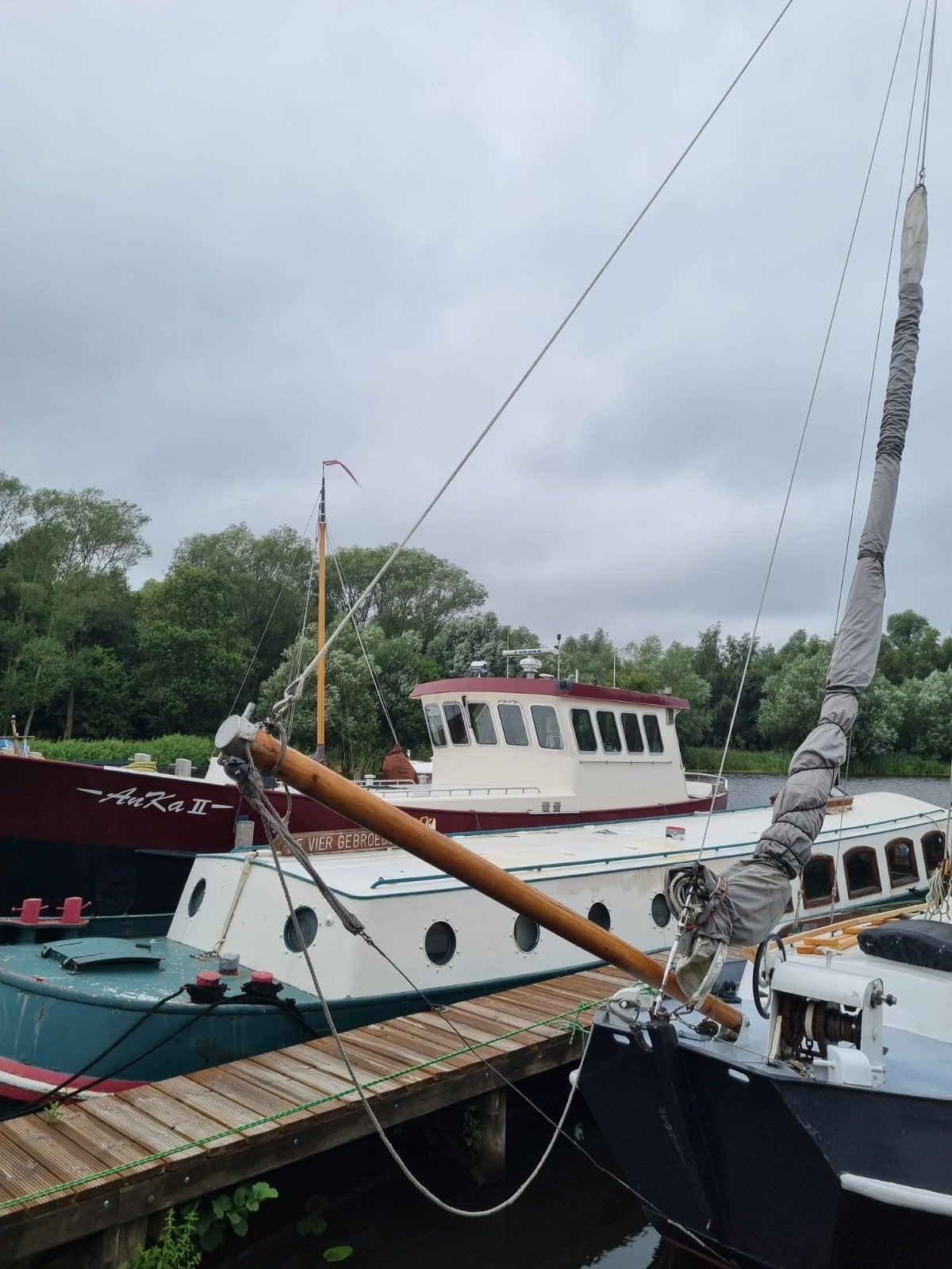 rondhouten platbodem 9,5 meter te koop, Watersport en Boten, Gebruikt, Overige brandstoffen, Vd Werff, Ophalen of Verzenden