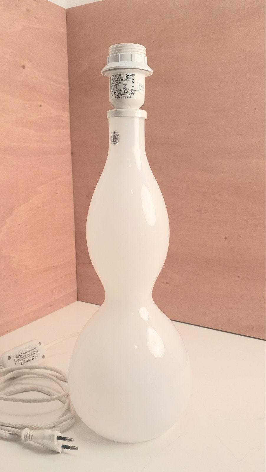 Ikea tafellamp type ljusas Salbo b7090,lees de beschrijving, Wit, IKEA, E27 (groot), Ophalen of Verzenden