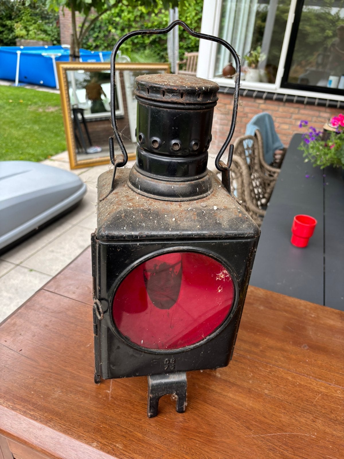 Antieke treinlamp wagonlamp lamp antiek, Verzamelen, Trein, Gebruikt, ., Overige typen