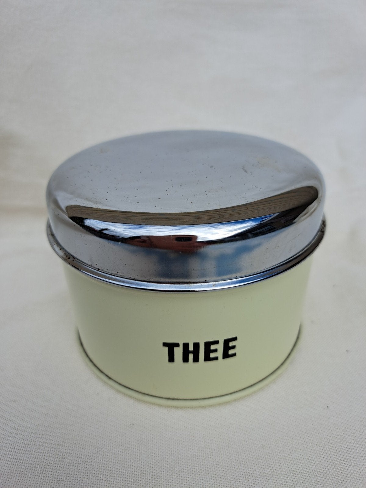 vintage, retro theebus/blik brabantia creme, Ophalen of Verzenden