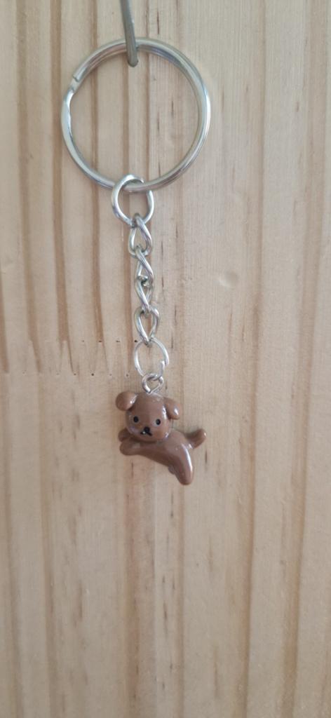 Leuke sleutelhanger met bruine puppy, Ophalen of Verzenden, Nieuw, Dier of Natuur