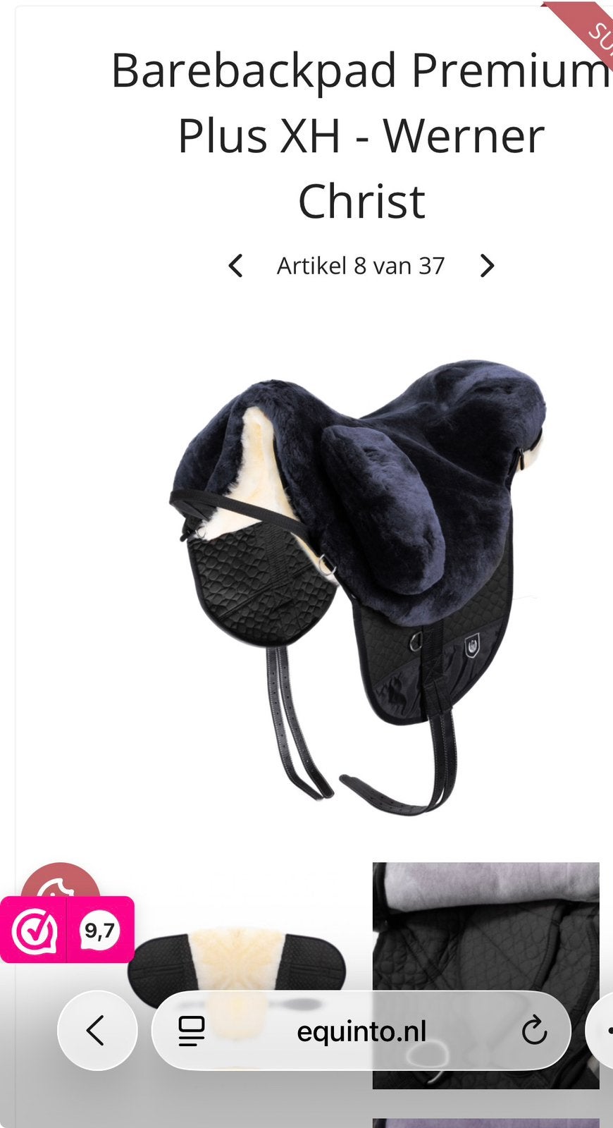 Barebackpad Premium Plus XH - Werner Christ maat pony, Ophalen of Verzenden, Zo goed als nieuw, Dressuur