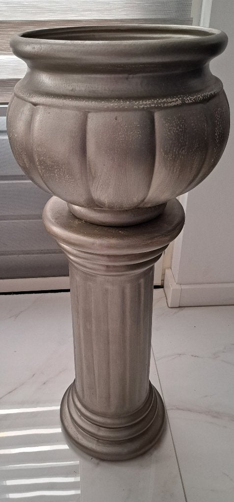 Kolom met een grote bloempot, Tuin en Terras, Ophalen, Overige materialen, 40 cm of meer, Rond