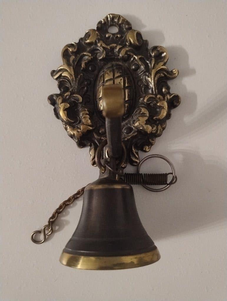 Vintage messing/gietijzeren wandbel, Ophalen of Verzenden