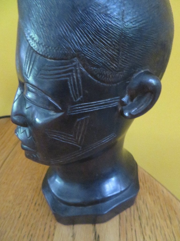 Vintage Afrikaanse Buste - MAKONDE VOLK  Ebbenhout, Antiek en Kunst, Buste, Ophalen of Verzenden, Handgemaakt, Hout