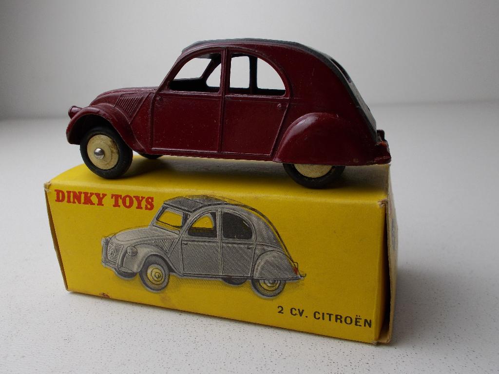 1959 Dinky Toys 535/24T CITROEN 2CV +ORIGINEEL DOOSJE Izgst!
