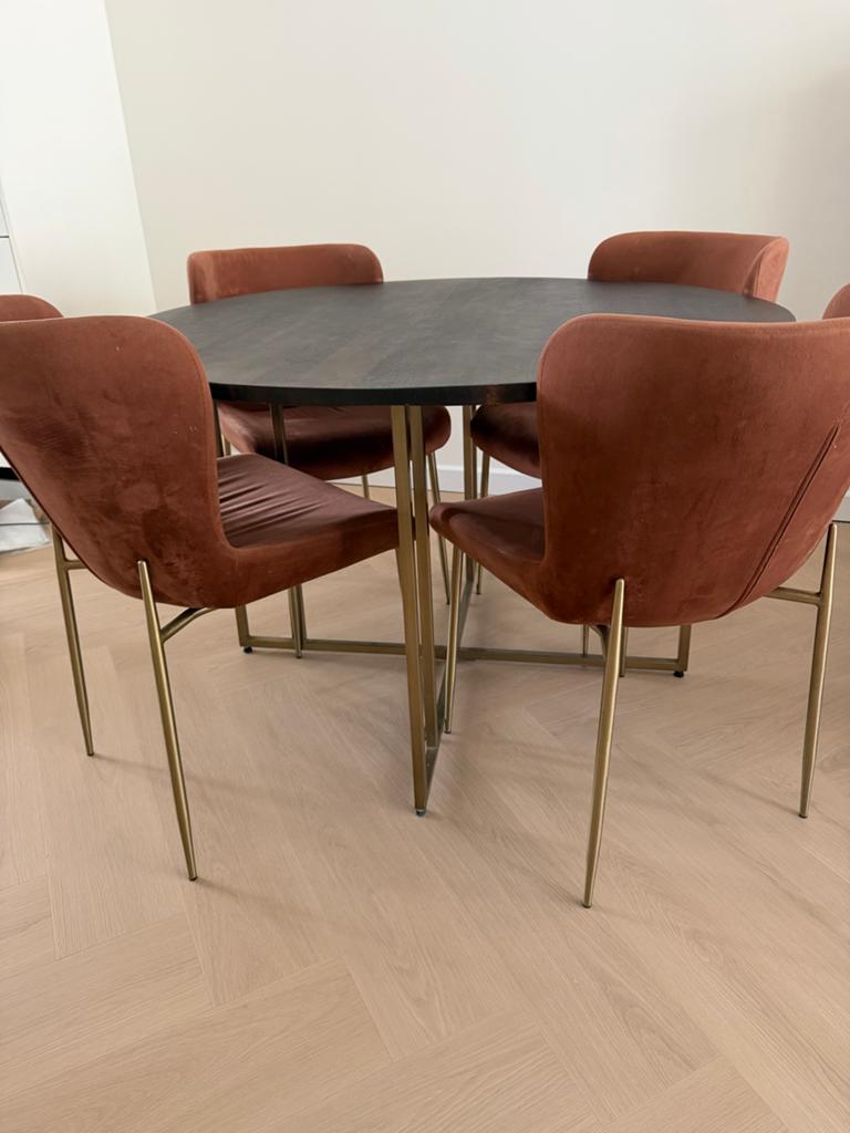 4 Westwing stoelen in terra cotta - Zo goed als nieuw, Ophalen, Overige kleuren, Zo goed als nieuw, Vier