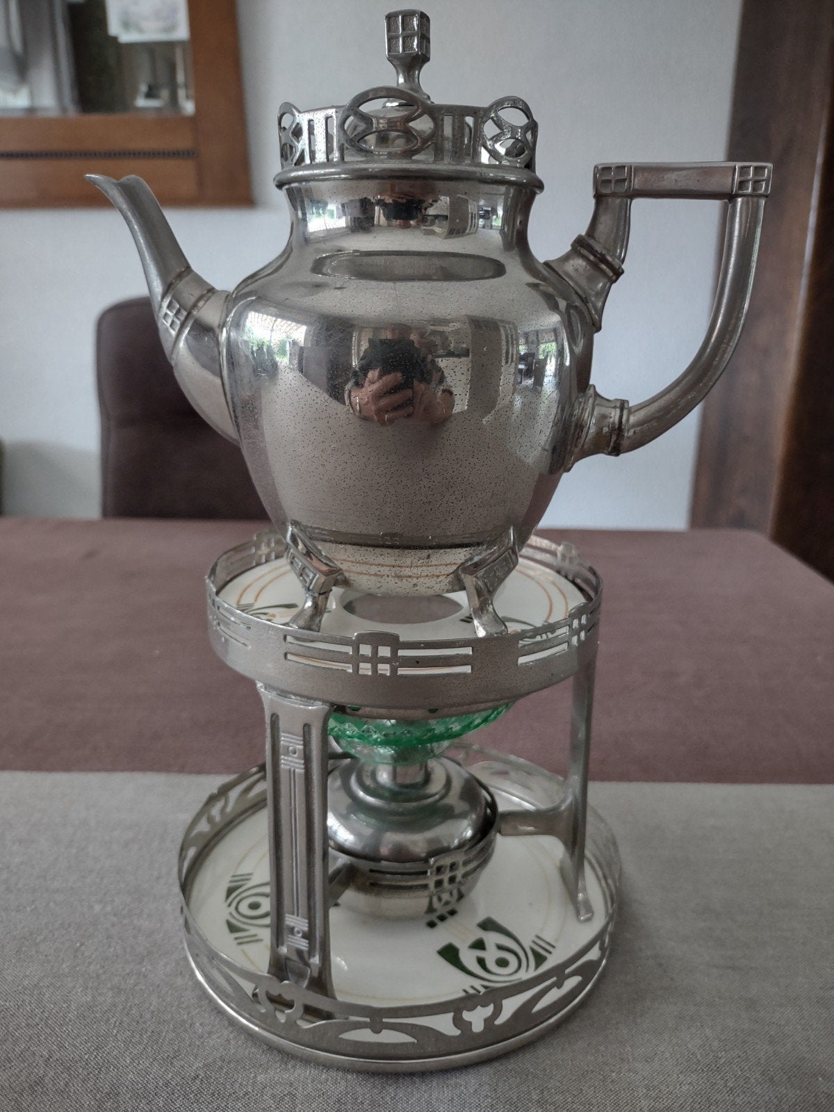 Antieke Zilveren Theepot met Rechaud - Zeer Goede Staat, Ophalen of Verzenden, Zilver