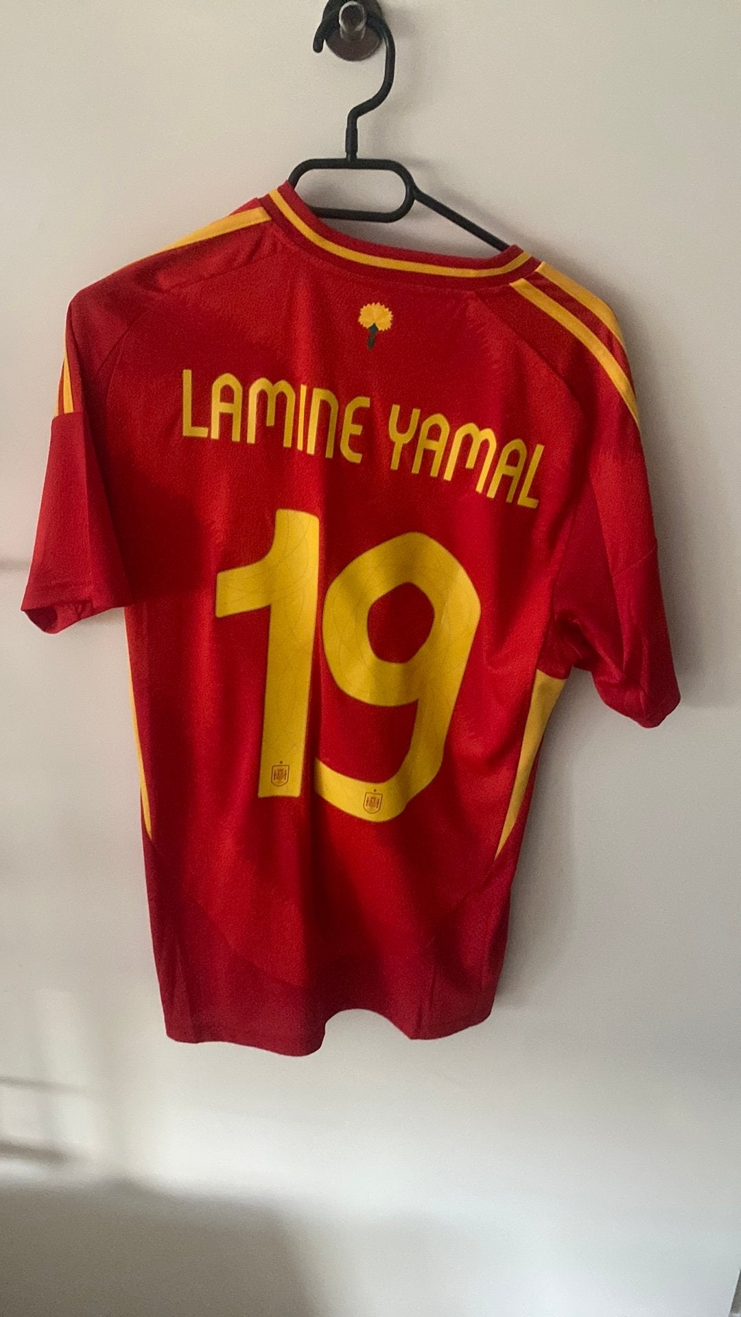 Lamine yamal voetbal shirt origineel met ek patches, Ophalen of Verzenden, Zo goed als nieuw, Shirt