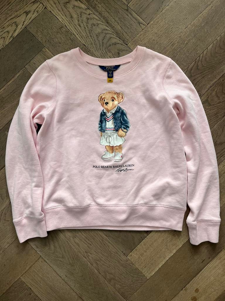 Polo Ralph Lauren zachtroze sweater met opdruk, Ophalen of Verzenden, Gebruikt, Meisje, Trui of Vest