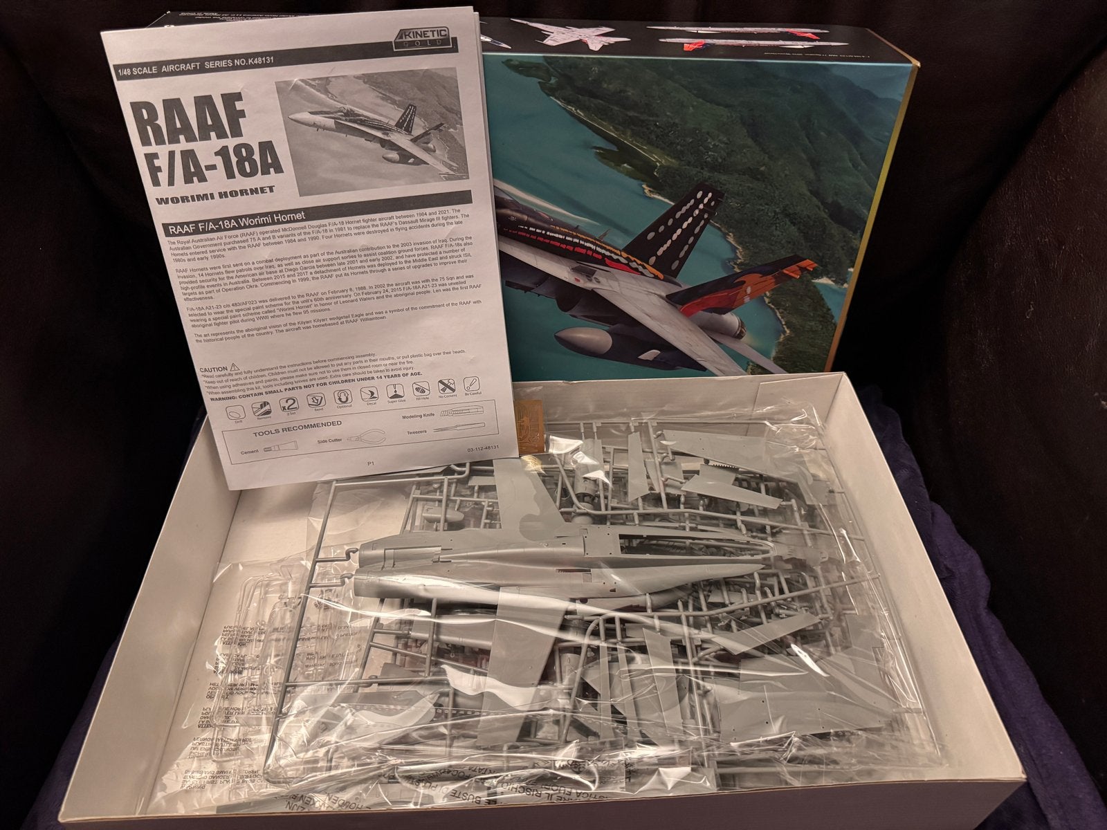 Kinetic 1/48 RAAF F/A-18A Worimi Hornet Modelbouwkit, Hobby en Vrije tijd, Overige merken, Nieuw, Ophalen of Verzenden, Groter dan 1:72