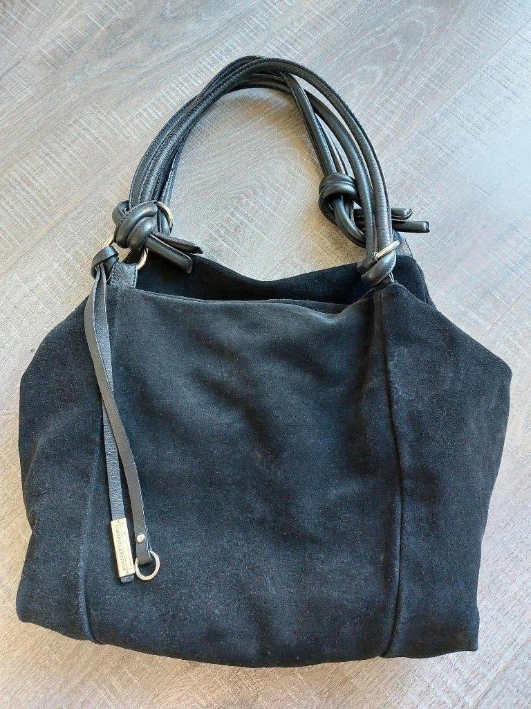 Gianni Chiarini suède (schouder)tas, zwart, Overige merken, Zwart, Ophalen of Verzenden, Zo goed als nieuw