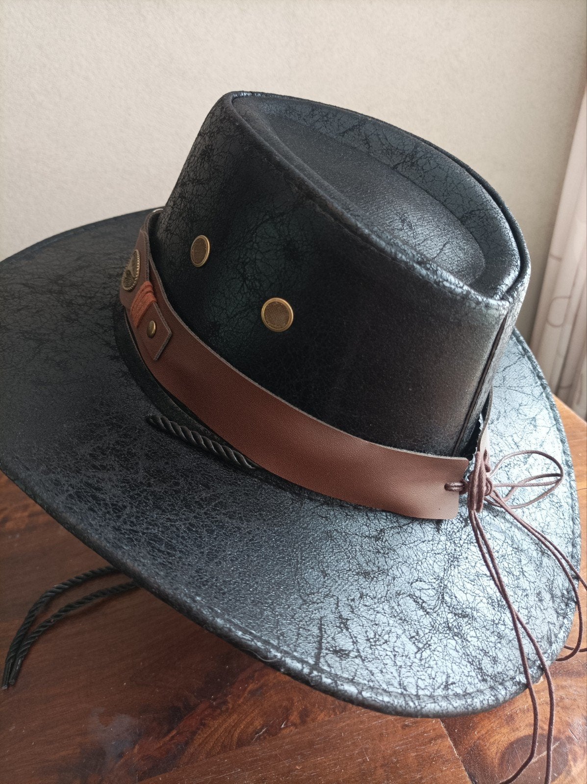 Western Cowboyhoed van Imitatieleer – Unisex –, Ophalen of Verzenden, 58 cm (L, 7¼ inch) of meer
