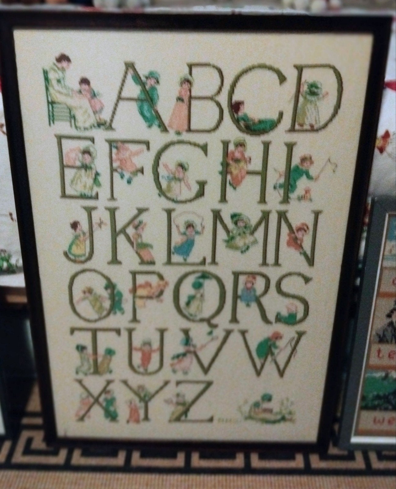 3 Geborduurde kinderschilderijen, Ophalen, Zo goed als nieuw, Wanddecoratie