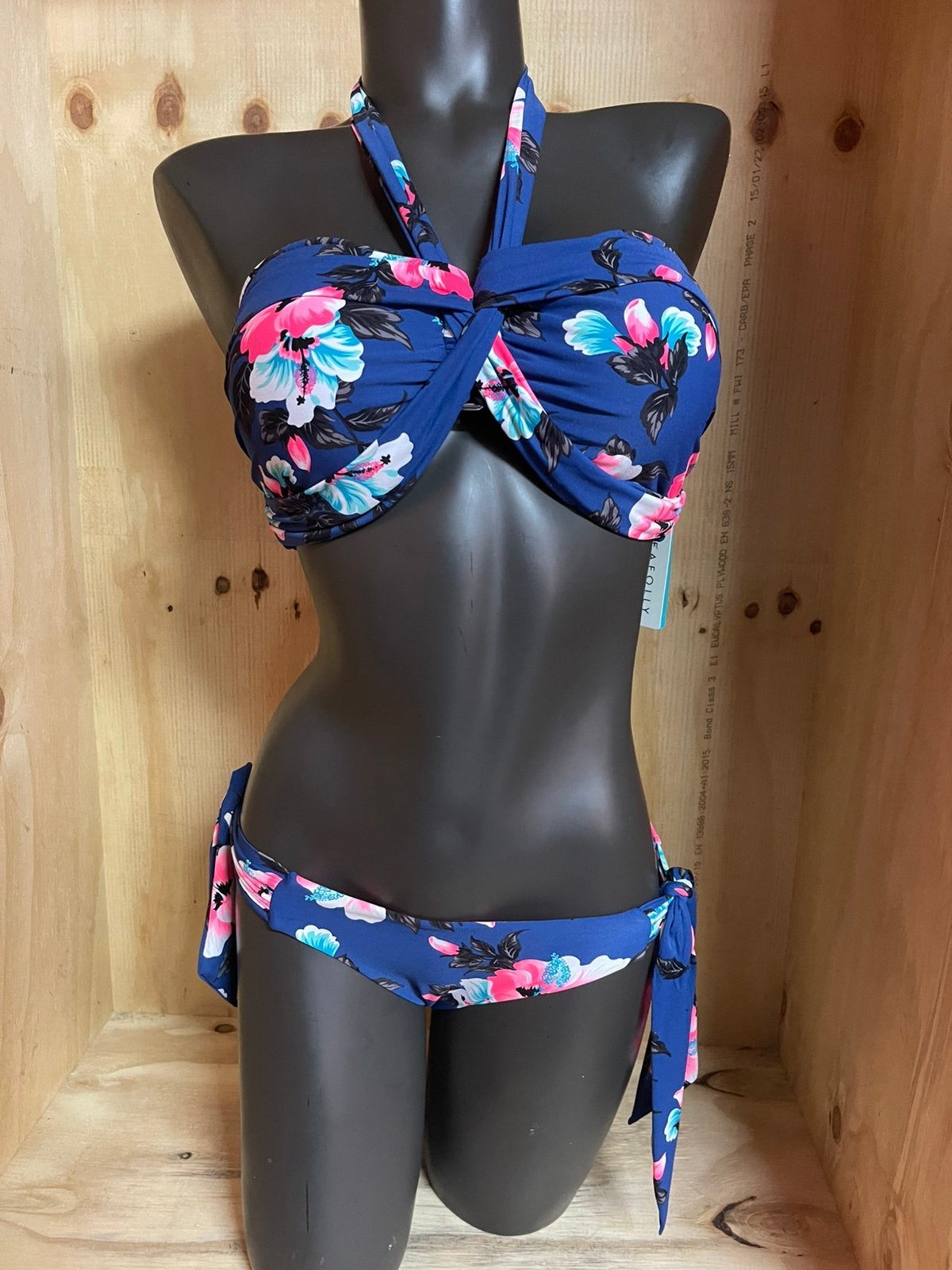 Seafolly halter / strapless bikini maat 40dd, Verzenden, Nieuw, Blauw, Bikini