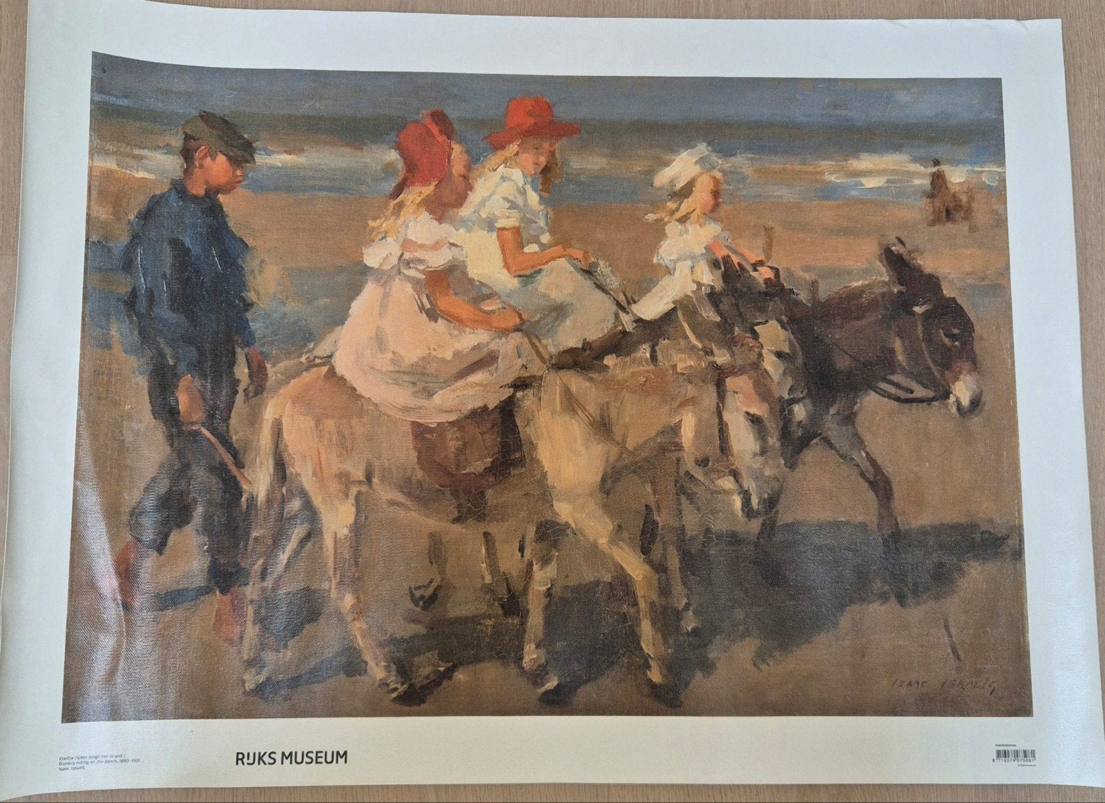 Reproductie Isaac Israels - Ezeltje rijden langs het strand, Antiek en Kunst, Kunst | Schilderijen | Klassiek, Ophalen, Portret of Personen